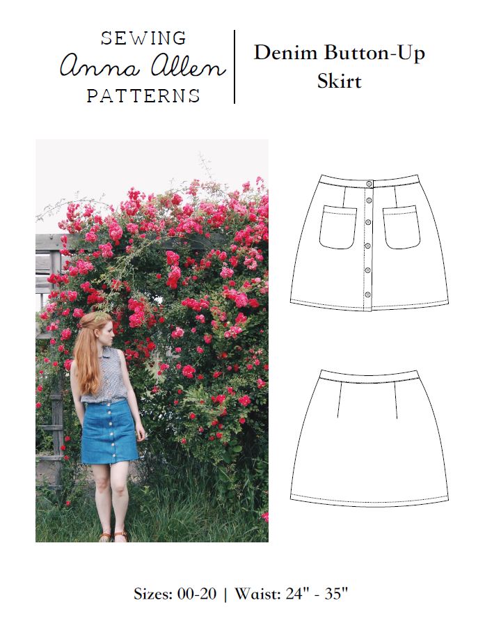 Anna Allen Denim Button-Up Skirt PDF - Image 4