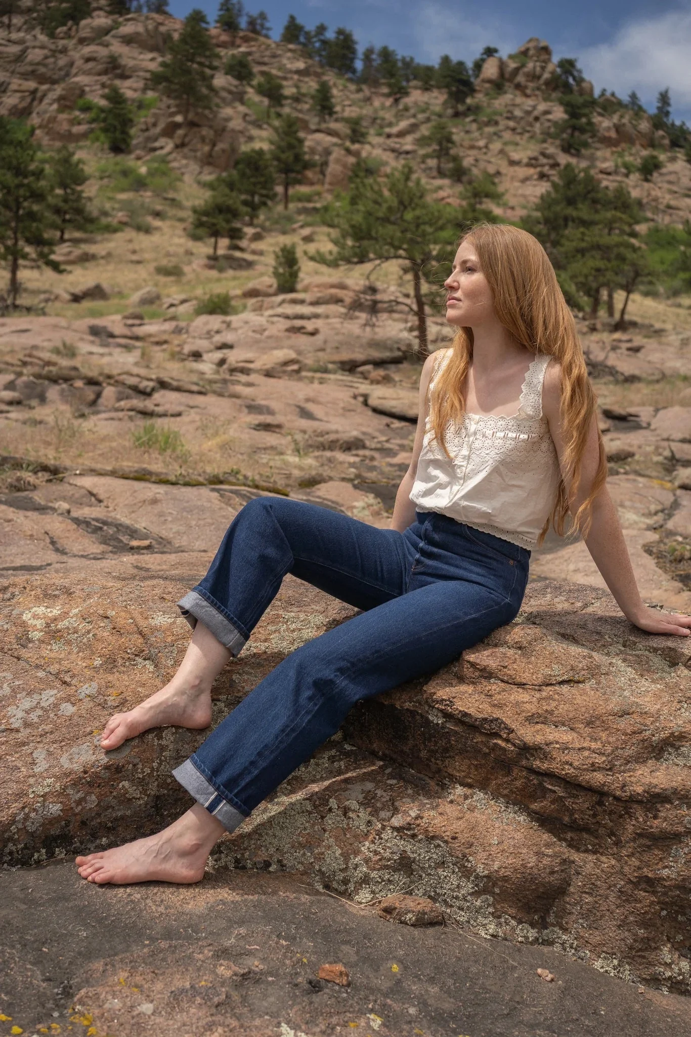 Anna Allen Helene Selvedge Jeans (00 - 22) - Printed copy shop (+£10.00)