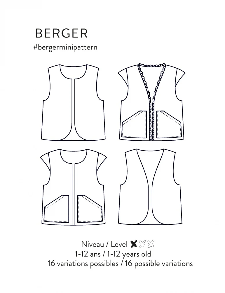 Atelier Scämmit Baby/Child Mini Berger Gilet - Image 3