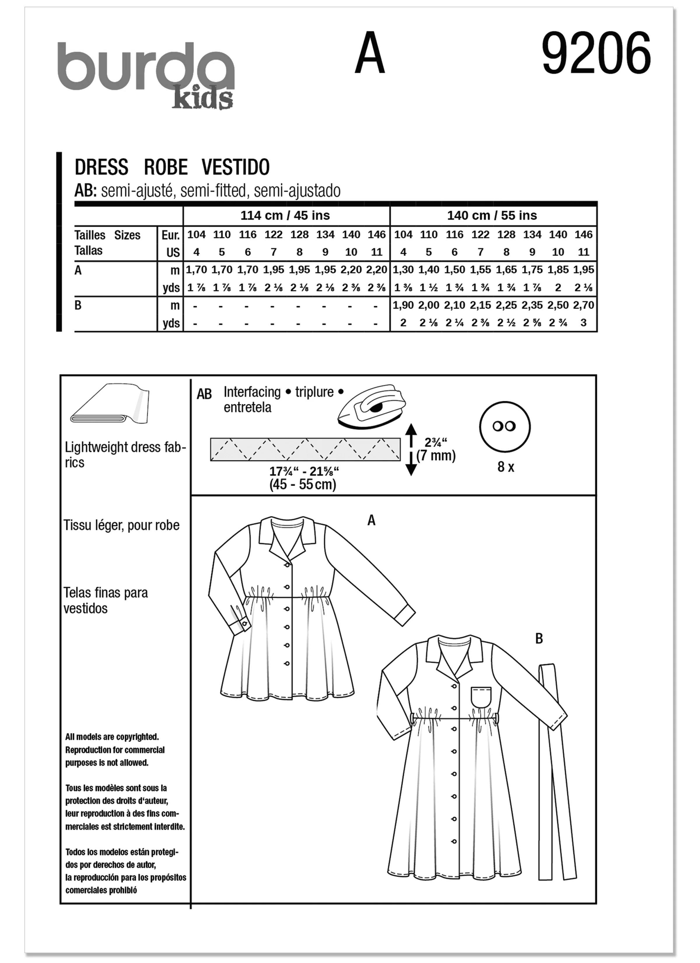 Burda Children's Dresses 9206 - Image 8