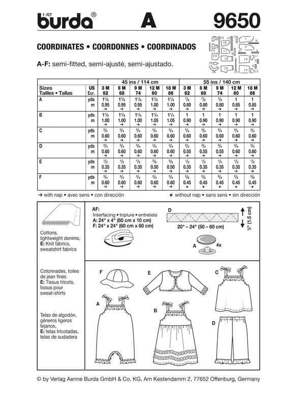 Burda Babies Co-ordinates 9650 - Image 5