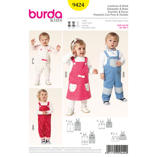 Burda Baby/Child Dungaree/Pinafore 9424 - Image 2