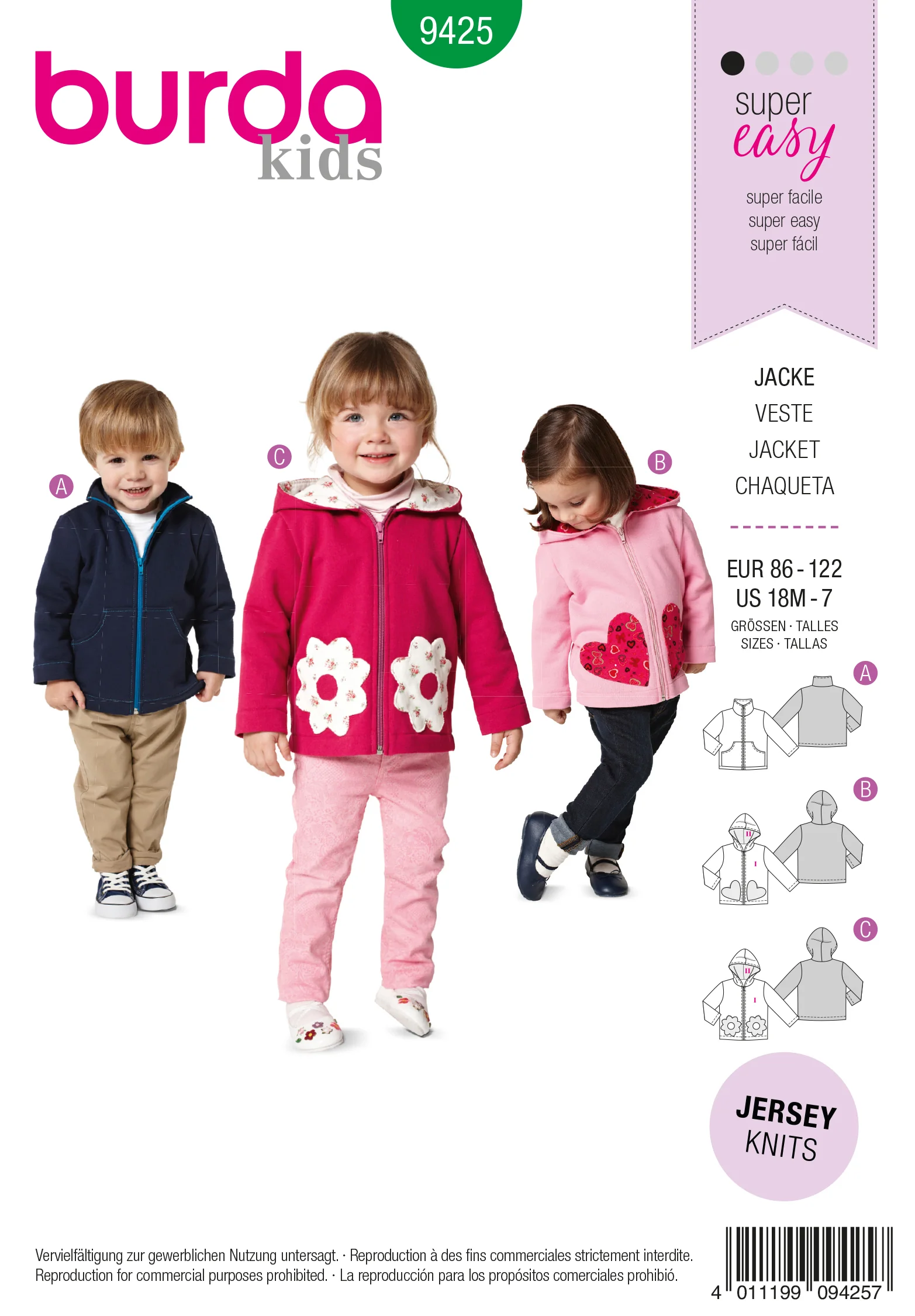 Burda Baby/Child Jacket 9425 - Image 2