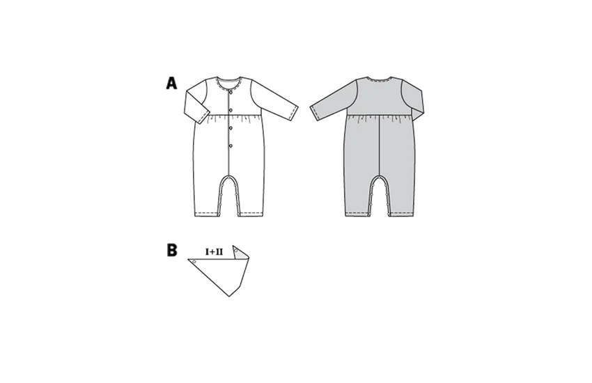 Burda Baby/Child Romper and Bib 9258 - Image 6