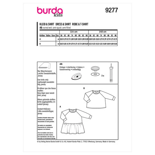 Burda Baby/Child Top and Dress 9277 - Image 5