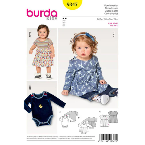 Burda Baby Dress and Bodysuit 9347 - Image 2