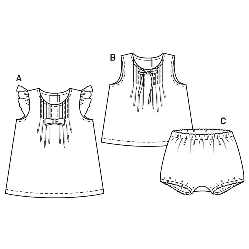 Burda Baby Top, Dress, Panties 9358 - Image 6