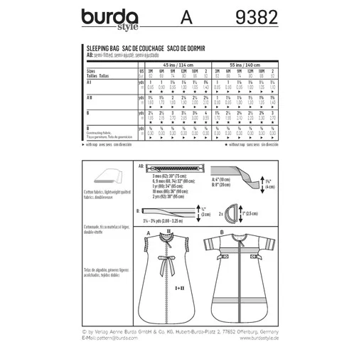 Burda Baby's Sleeping Bag 9382 - Image 5