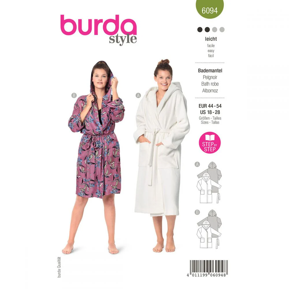 Burda Bathrobe with Hood 6094 - Image 2