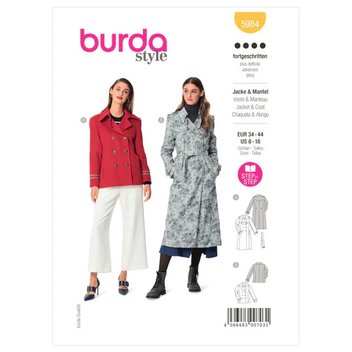 Burda Caban Jacket and Trench Coat 5984 - Image 2