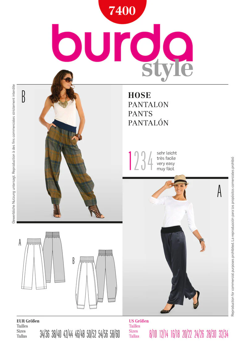 Burda Casual Trousers 7400 - Image 2