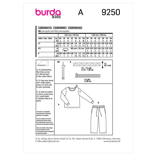 Burda Child Co-ords 9250 - Image 7