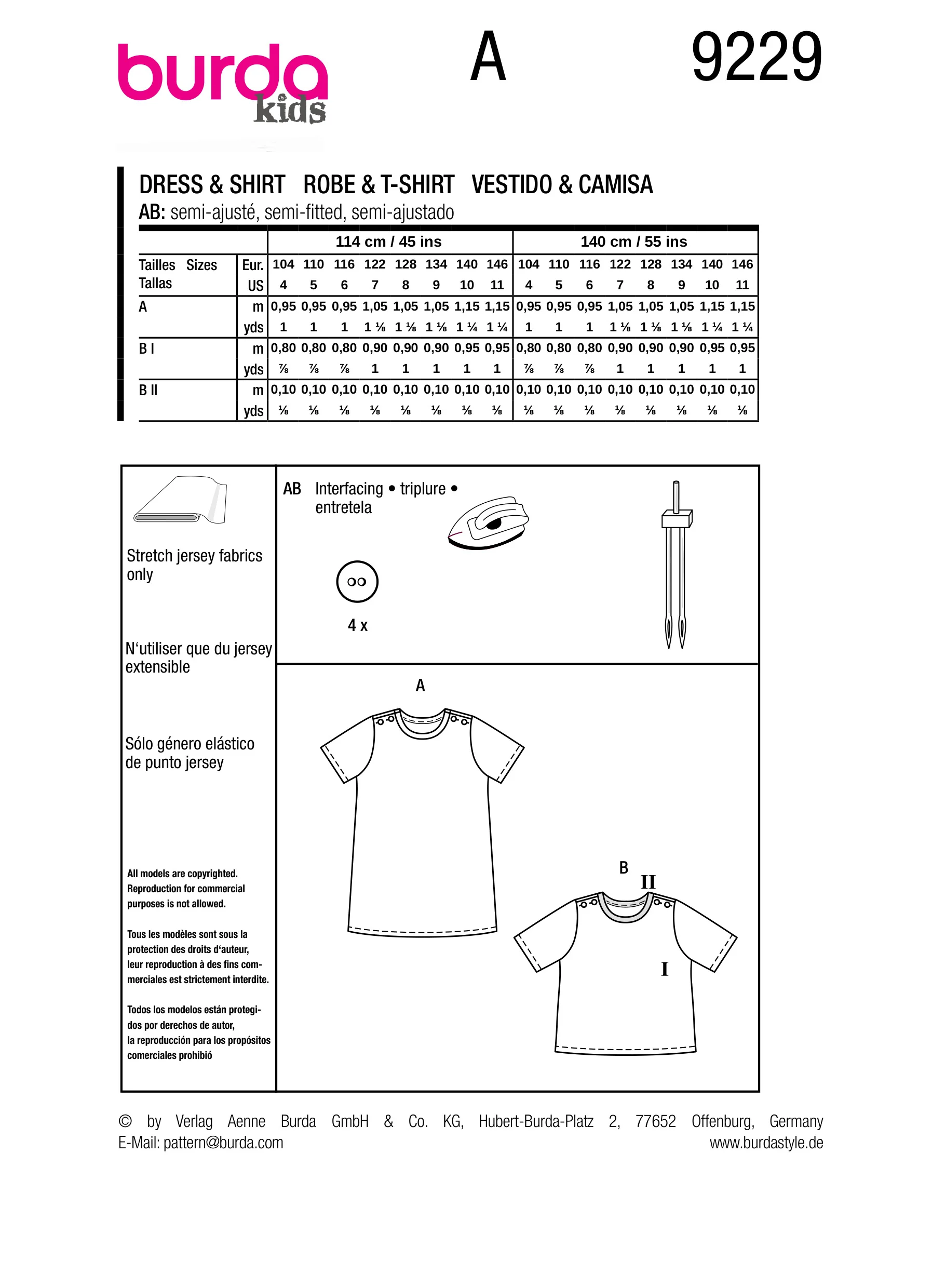 Burda Child Dress & T-shirt 9229 - Image 9