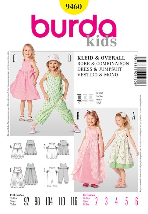 Burda Child Dresses and Jumpsuit 9460 - Image 2