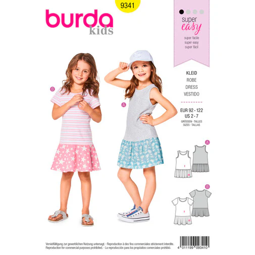 Burda Child Jersey Dresses 9341 - Image 2