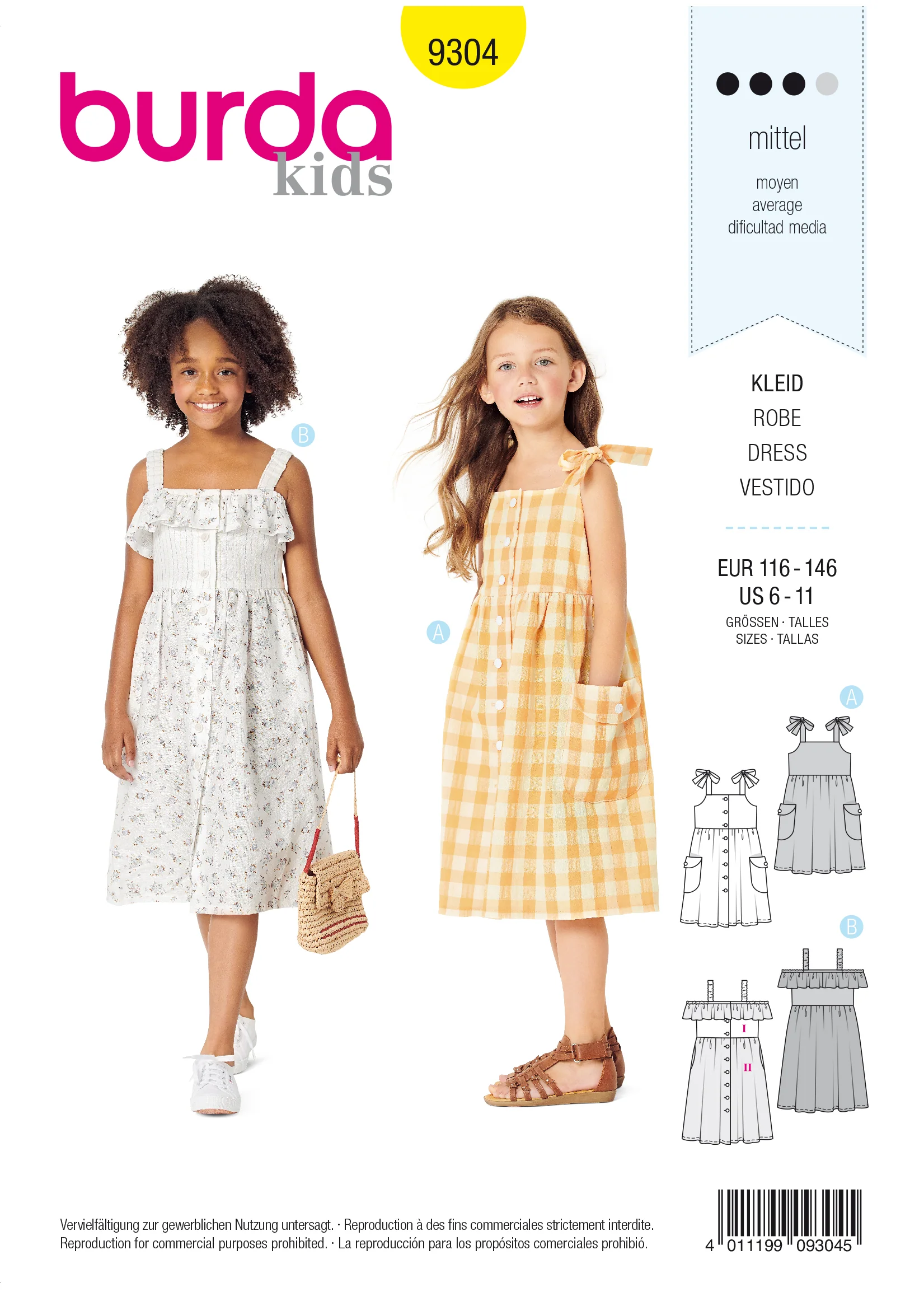 Burda Child Pinafore Dresses 9304 - Image 2