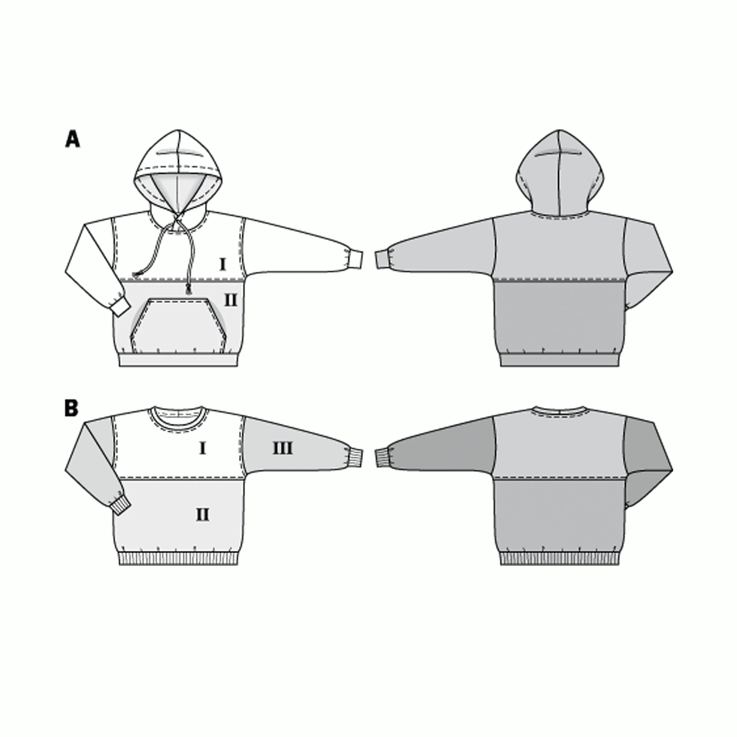 Burda Child/Teen Hoodie and Sweatshirt 9301 - Image 4