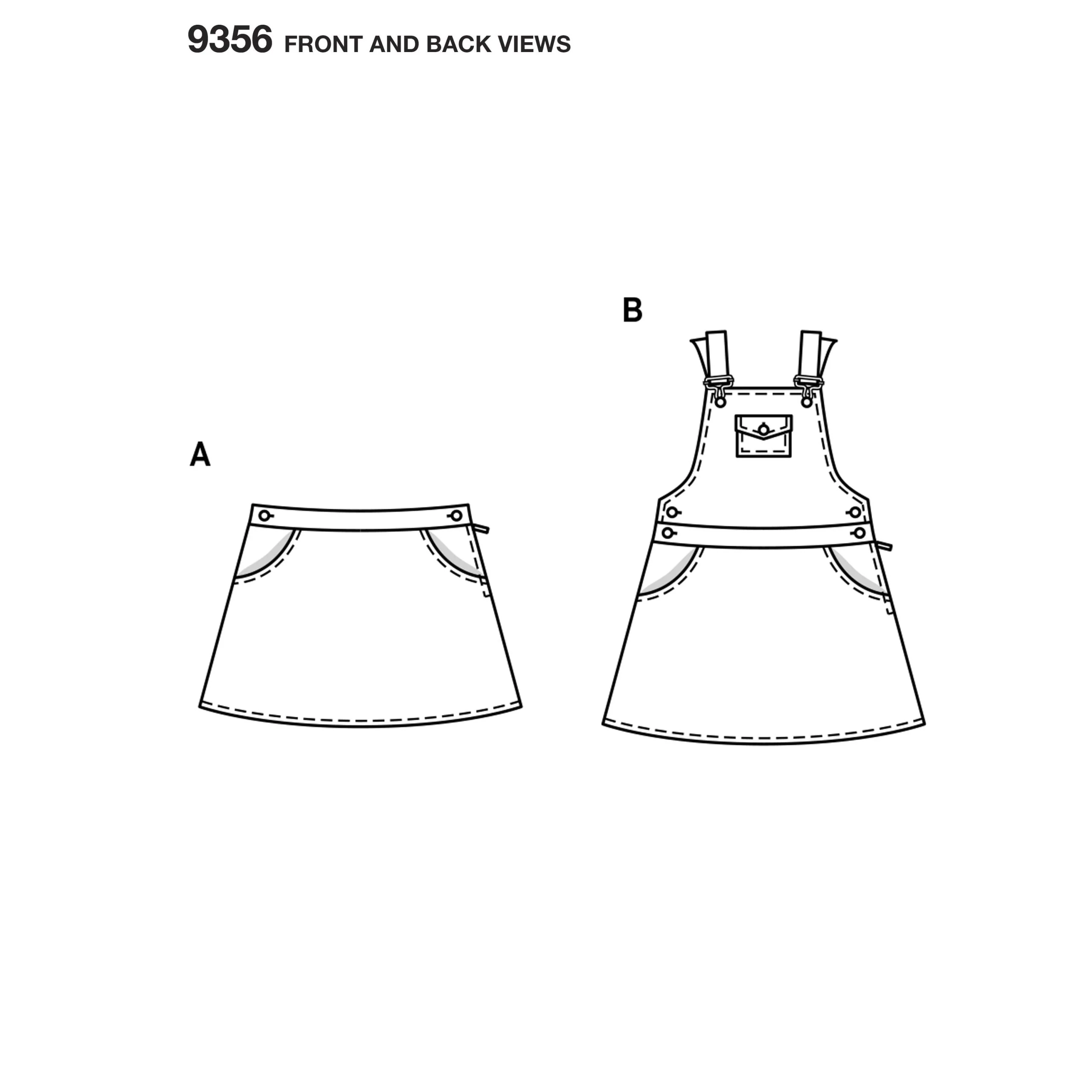 Burda Child/Teen Skirt and Pinafore 9356 - Image 4