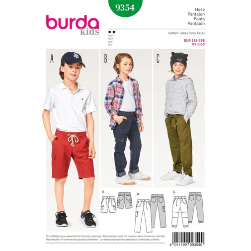 Burda Child/Teen Trousers and Shorts 9354 - Image 2