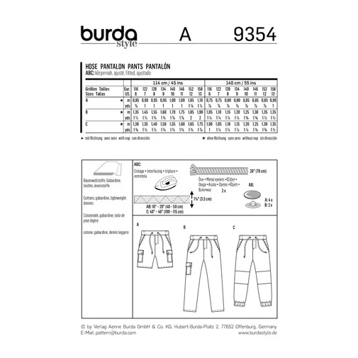Burda Child/Teen Trousers and Shorts 9354 - Image 6