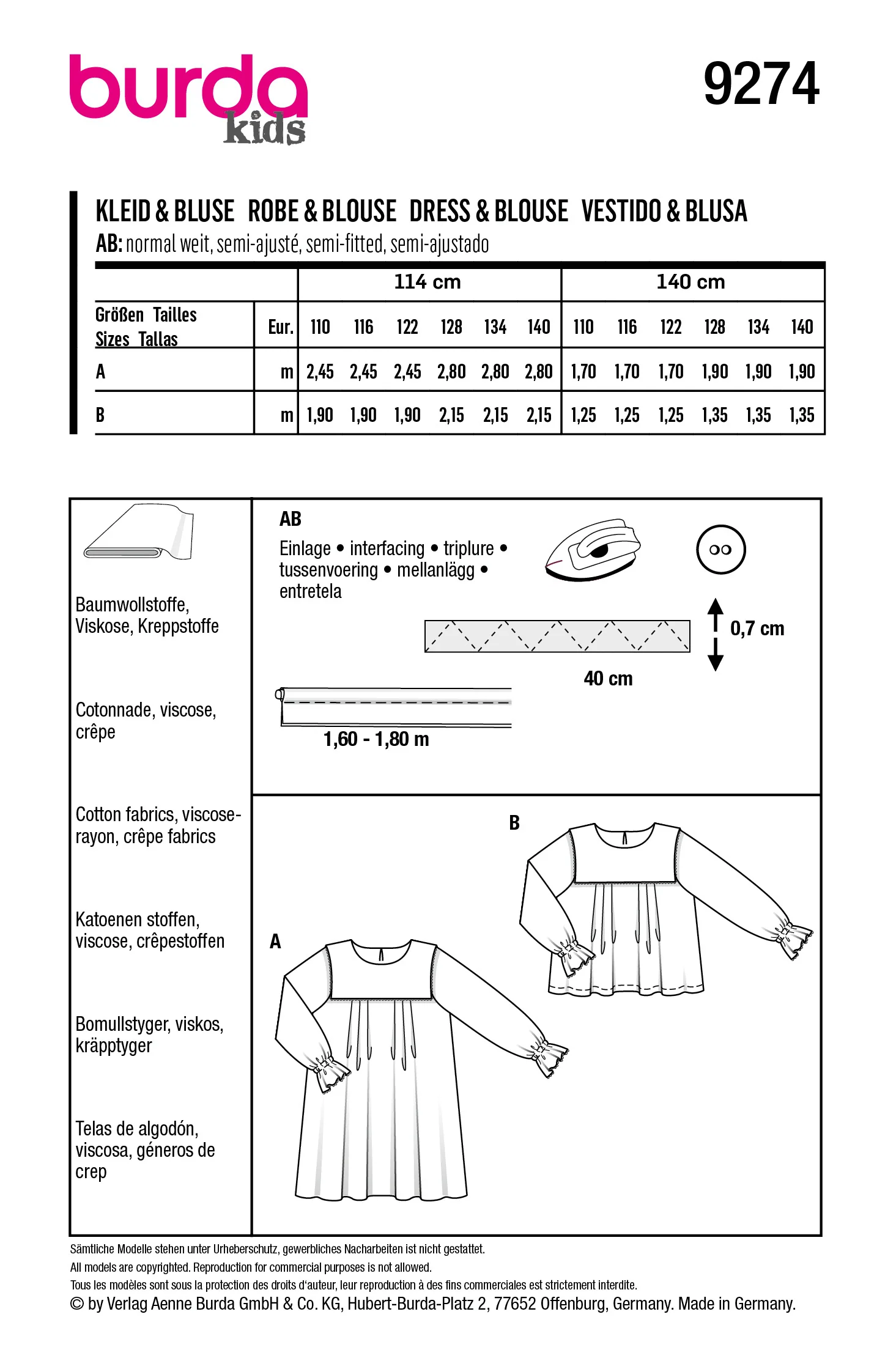Burda Child Top and Dress 9274 - Image 7