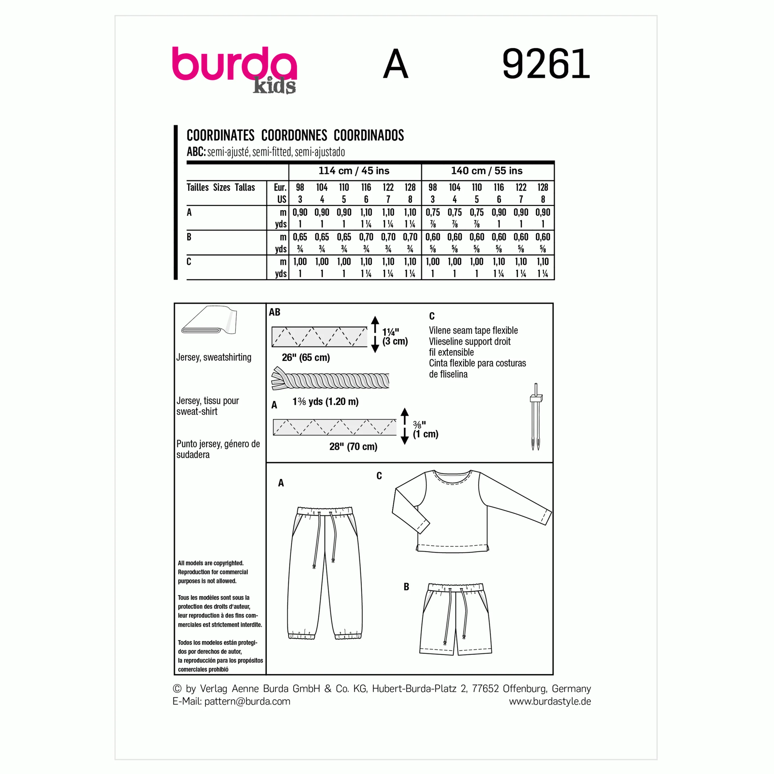 Burda Child Trousers and Top 9261 - Image 8