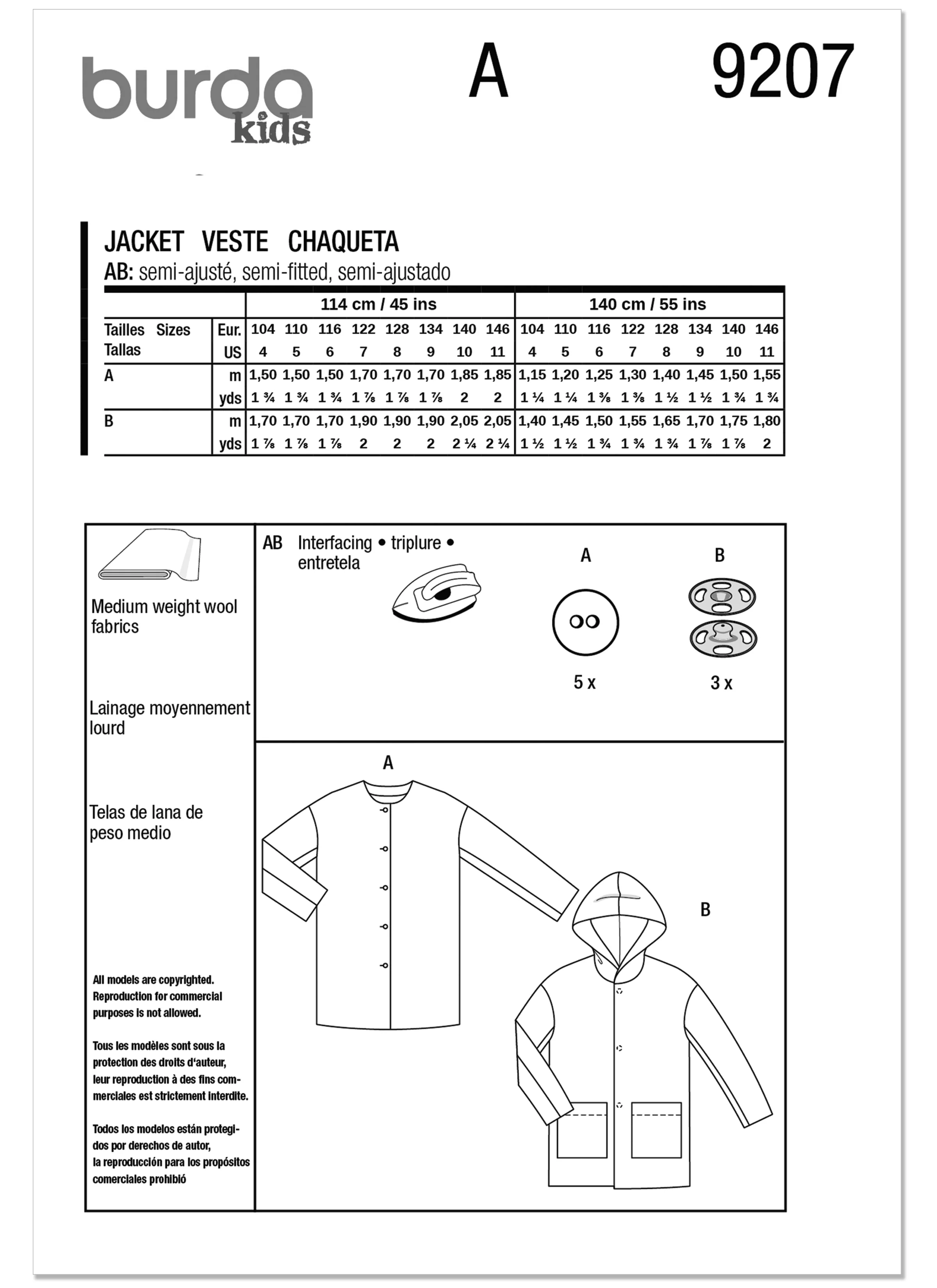 Burda Children's Coats 9207 - Image 9
