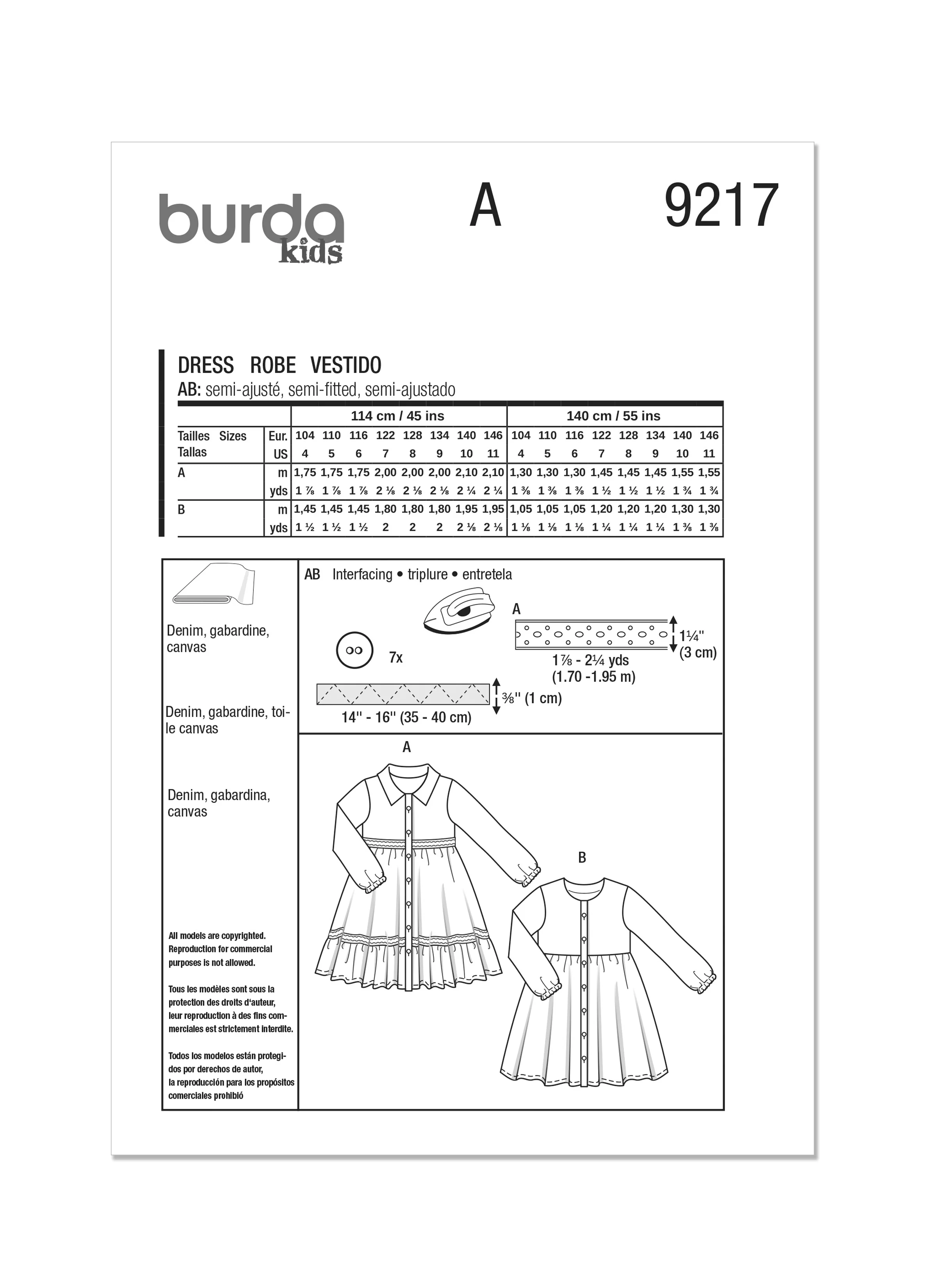 Burda Children's Dresses 9217 - Image 10