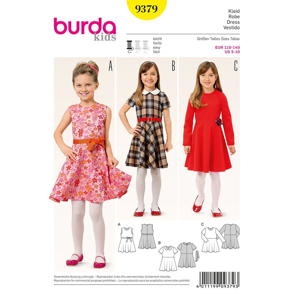 Burda Children's Dresses 9379 - Image 2