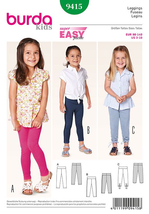 Burda Children's Leggings 9415 - Image 2