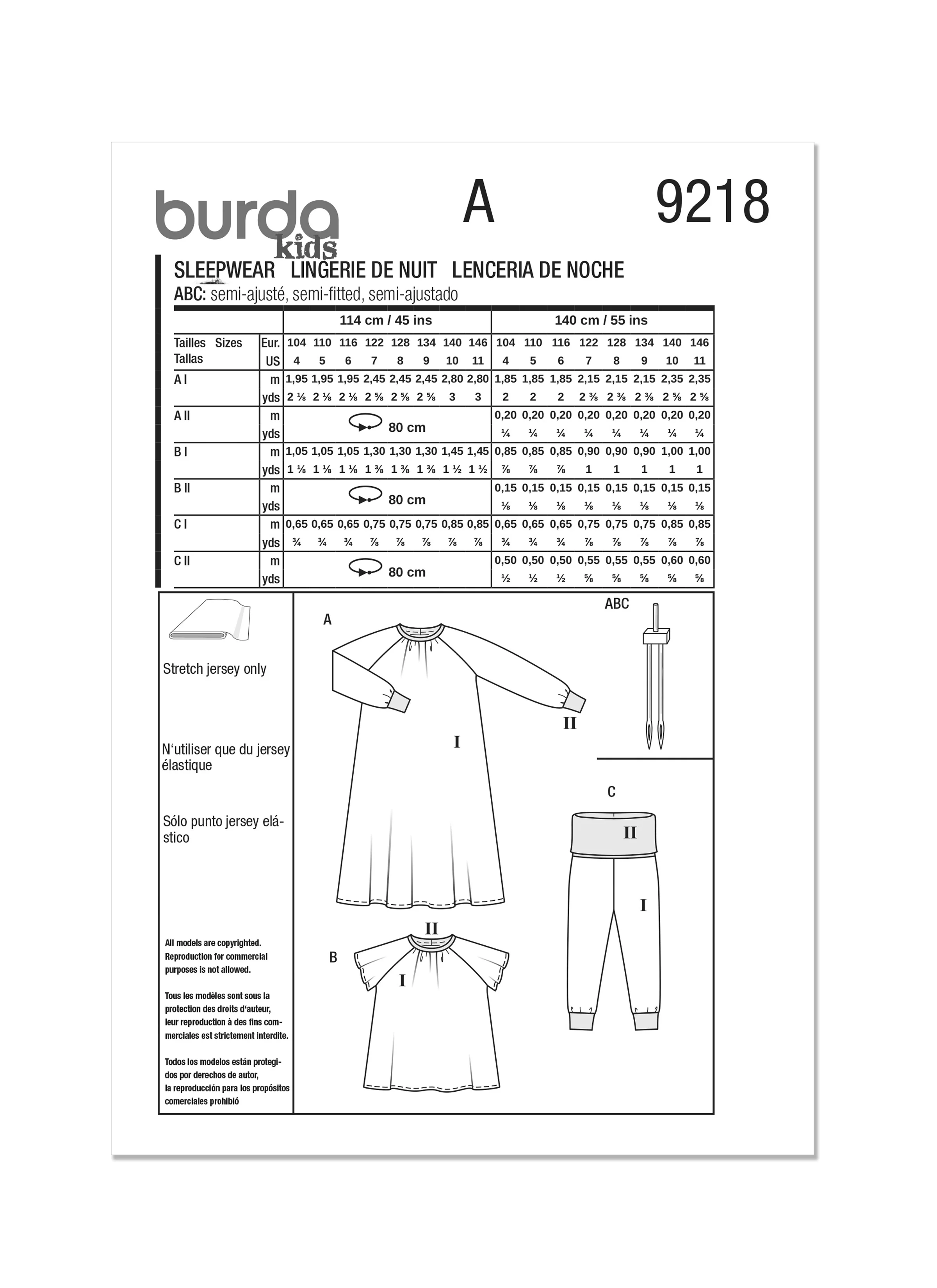 Burda Children's Nightwear 9218 - Image 13