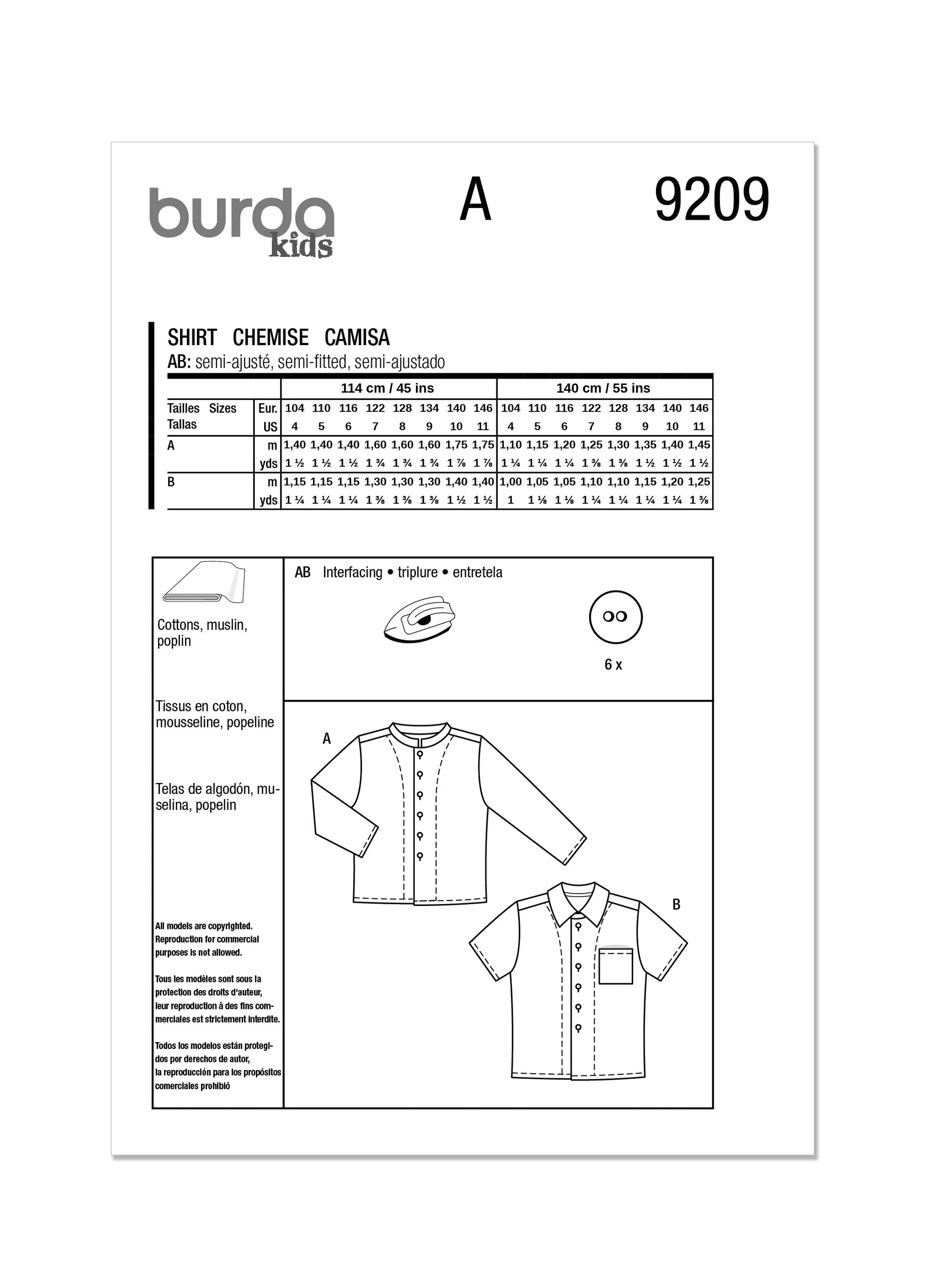 Burda Children's Shirt 9209 - Image 9