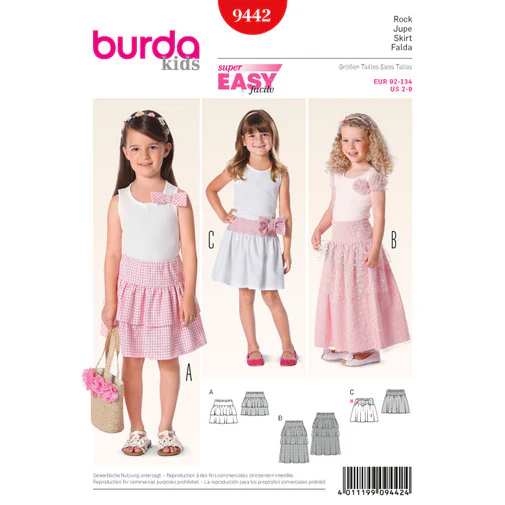 Burda Children's Skirts 9442 - Image 2