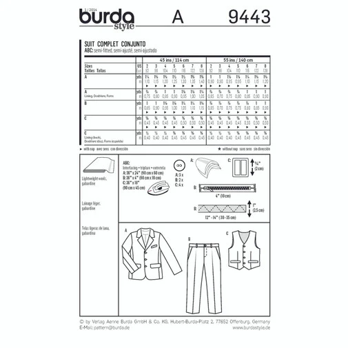Burda Children's Suit 9443 - Image 5