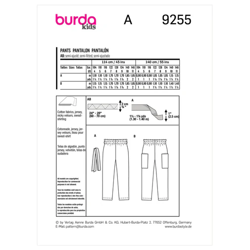 Burda Children's Trousers 9255 - Image 7