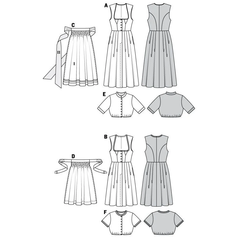 Burda Dirndl Dress, Blouse and Apron 6268 - Image 4