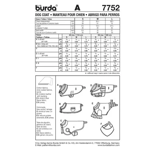 Burda Dog Coats 7752 - Image 9