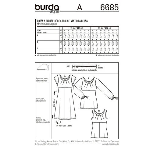 Burda Dress and Blouses 6685 - Image 6