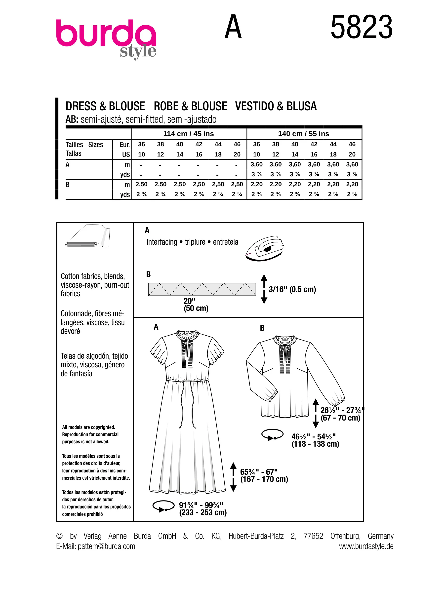 Burda Dress & Blouse 5823 - Image 10