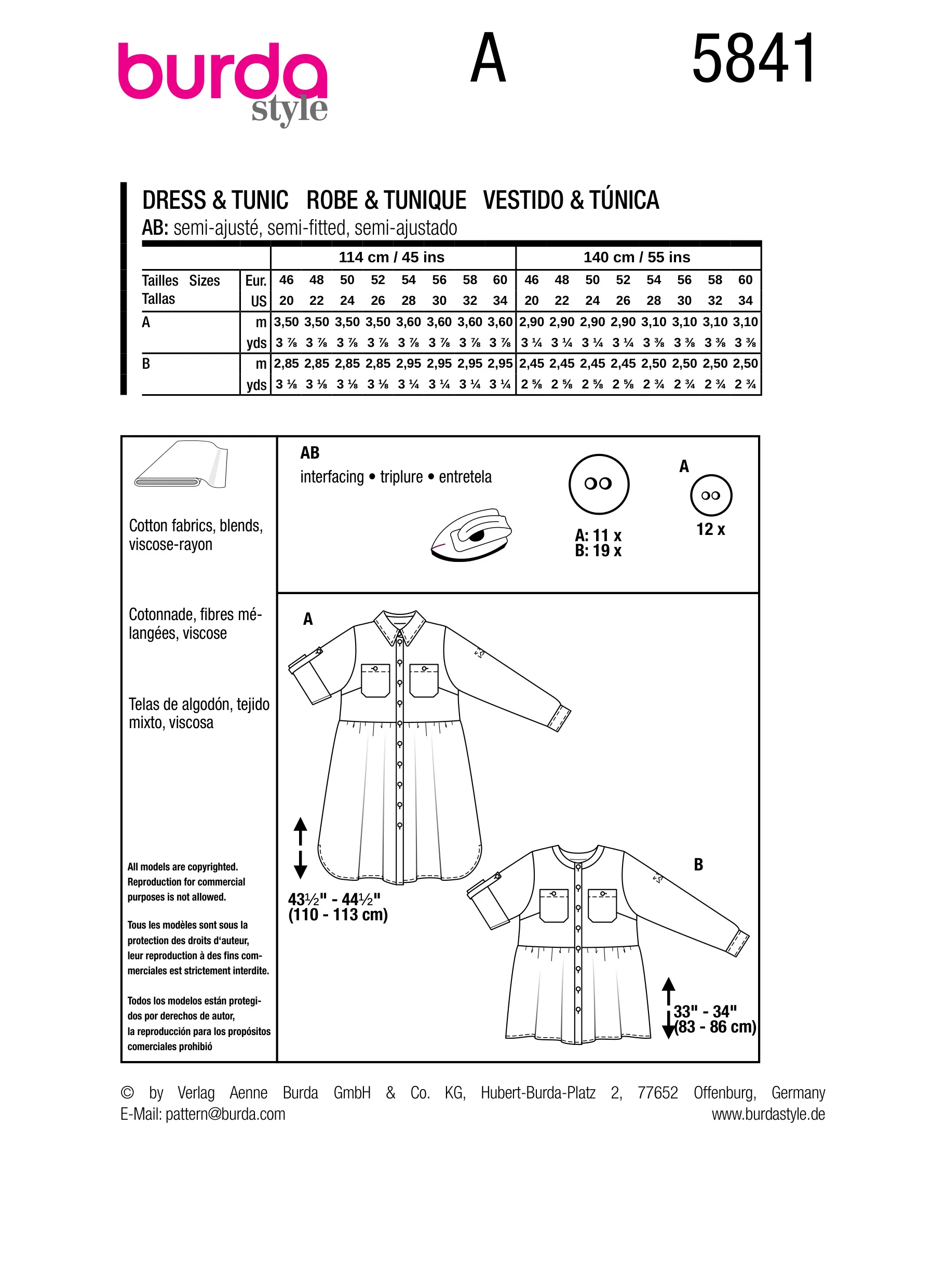 Burda Dress & Tunic 5841 - Image 11