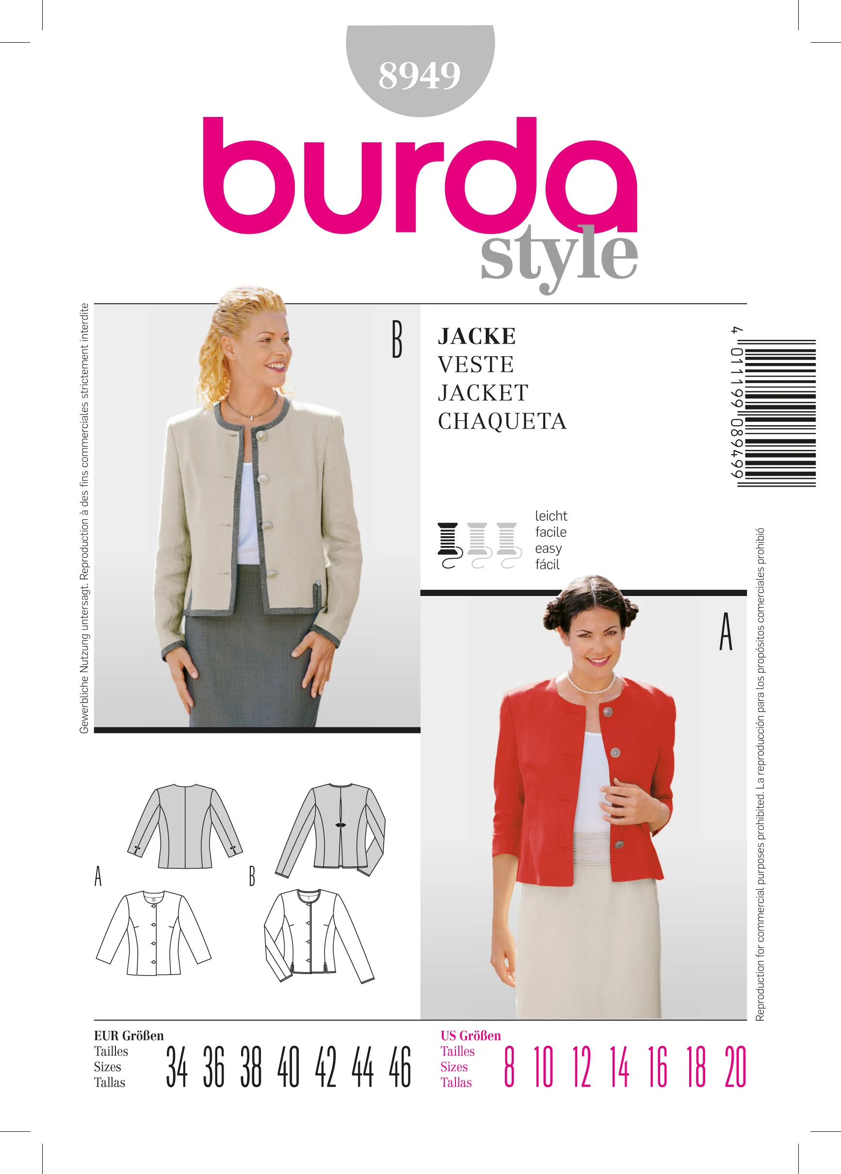 Burda Jacket 8949 - Image 2