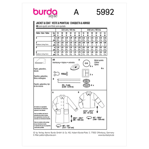 Burda Jacket and Coat 5992 - Image 7
