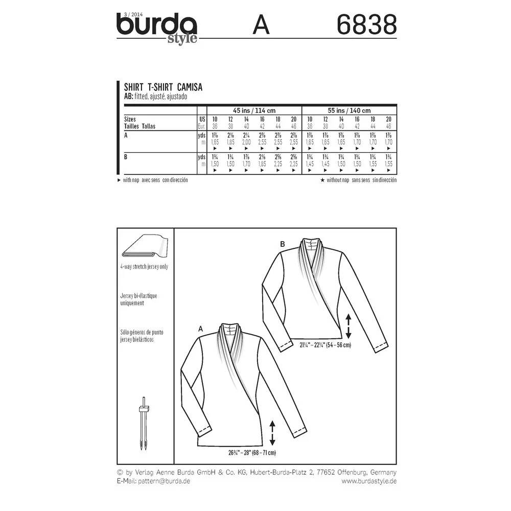 Burda Knit Tops 6838 - Image 5