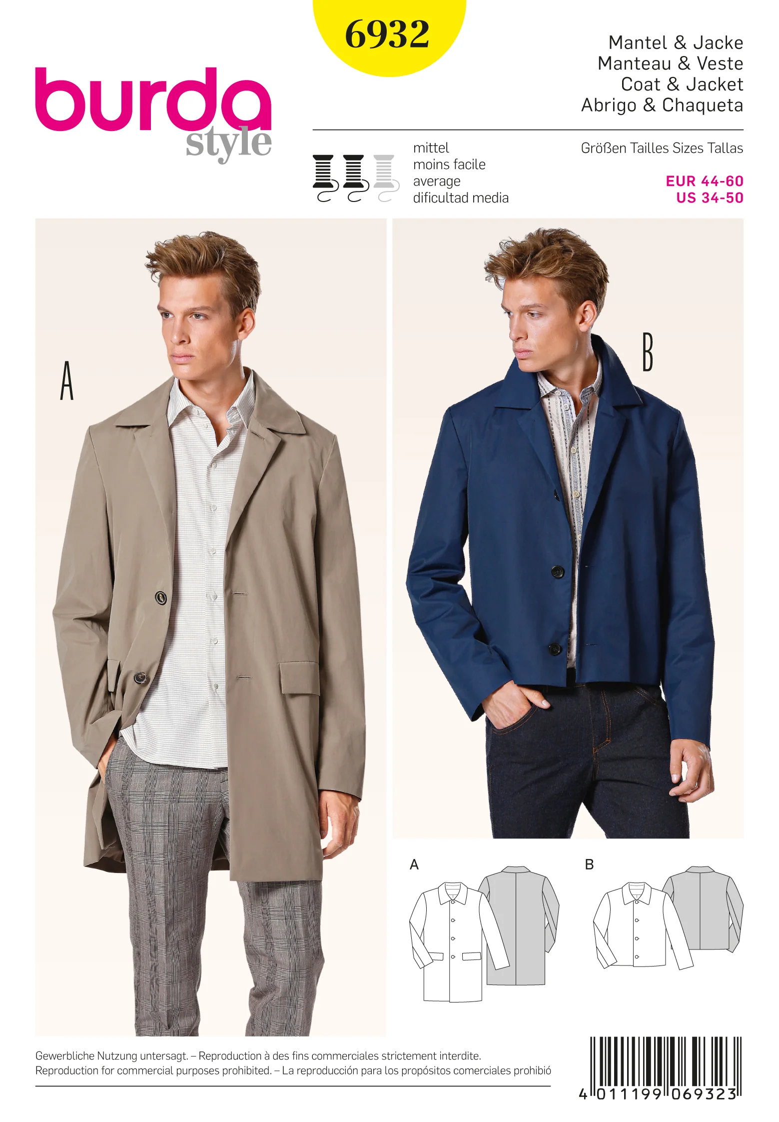 Burda Men's Coat and Jacket 6932 - Image 2