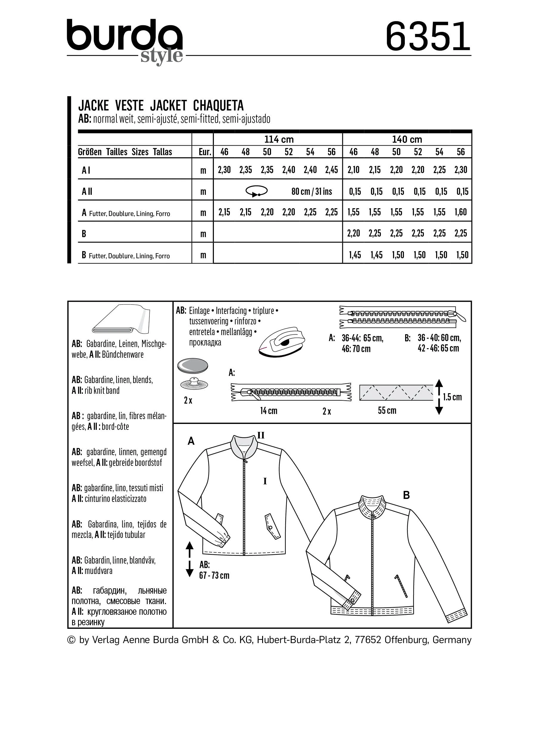 Burda Men's Jacket 6351 - Image 5