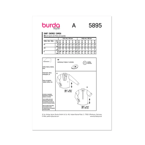 Burda Men's Shirts 5895 - Image 6