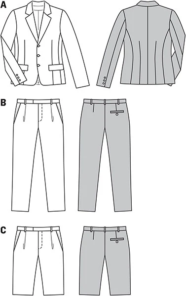 Burda Men's Suit 7046 - Image 7