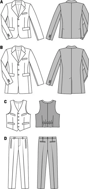 Burda Men's Suit and Waistcoat 6871 - Image 5