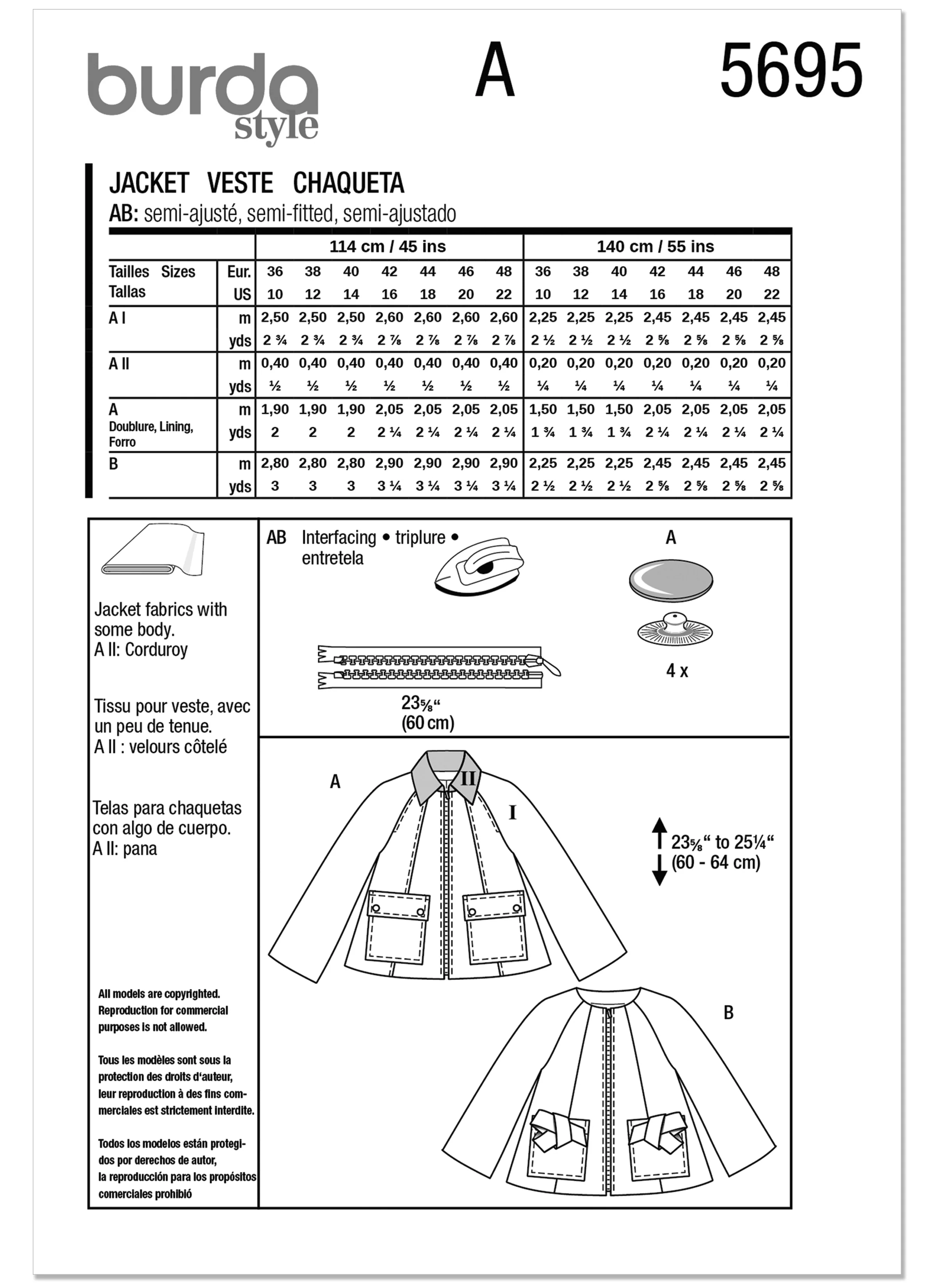 Burda Misses' Jackets 5695 - Image 11