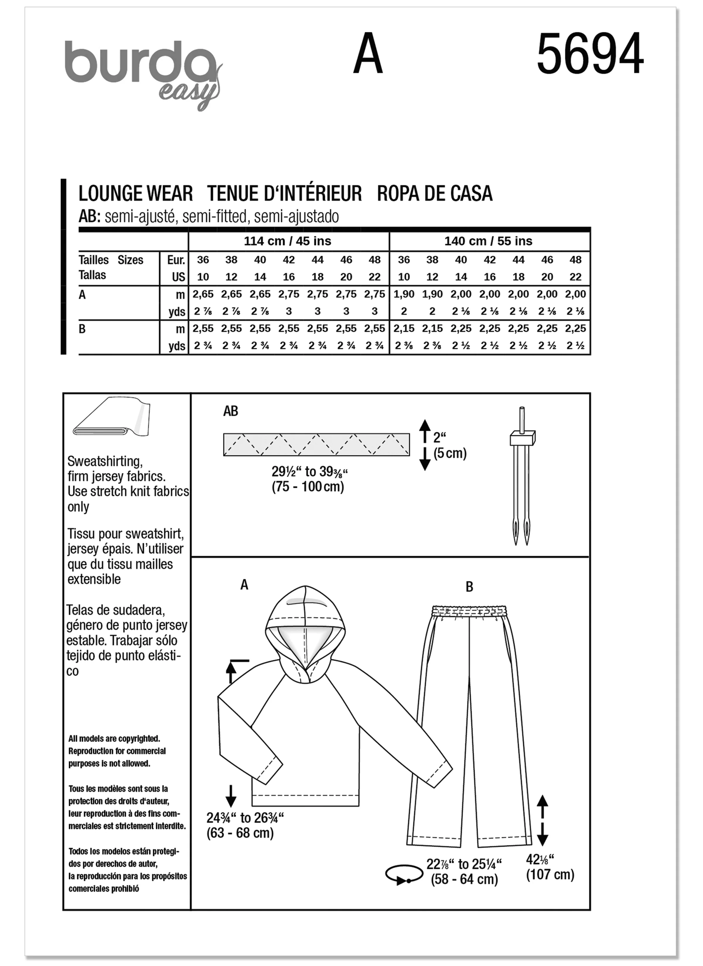 Burda Misses' Sweater and Sweatpants 5694 - Image 13